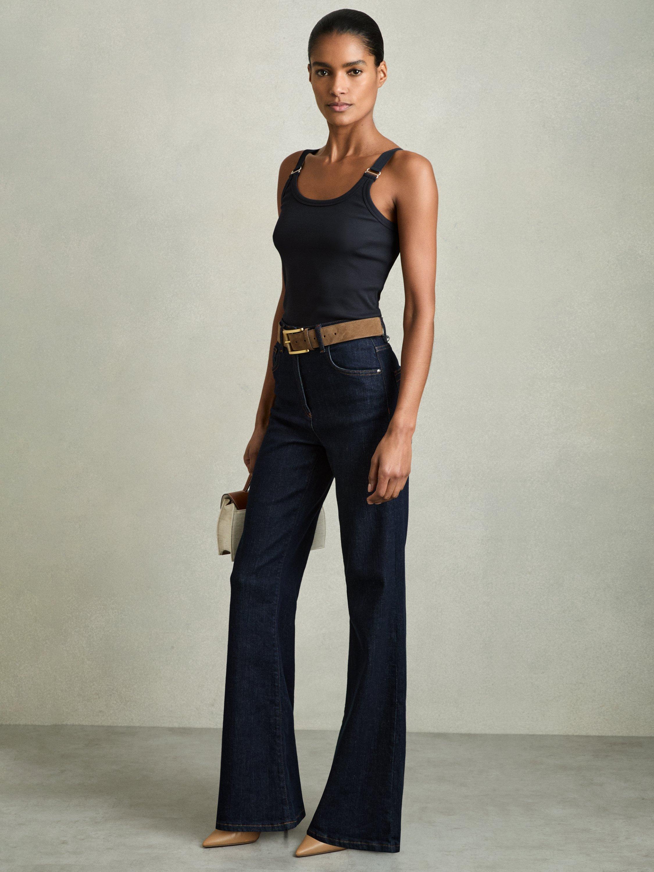 Product image 4 of 5, which shows Reiss Isabella Strap Detail Vest Top, Navy, XS