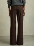 Reiss Petite Claude Flared Trousers, Brown