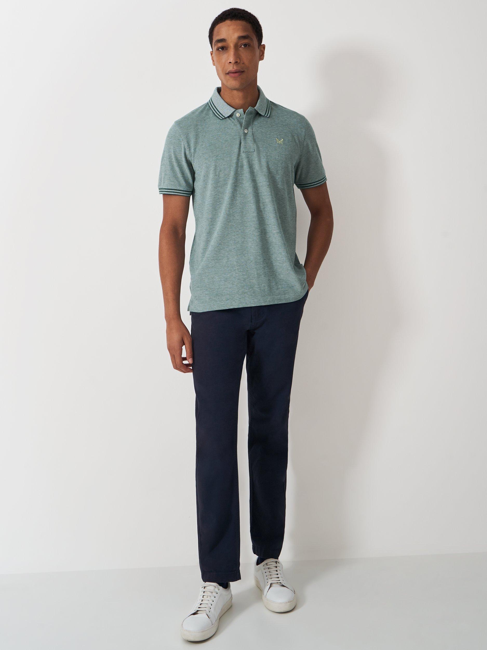 Product image 2 of 5, which shows Crew Clothing Oxford Cotton Polo Shirt, Teal, XS