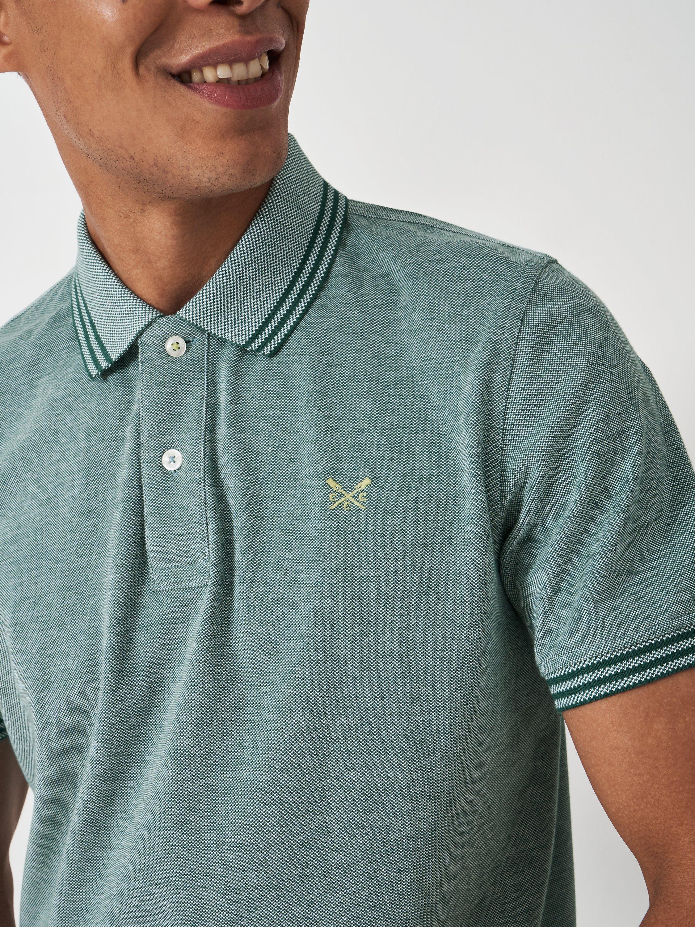 Product image 4 of 5, which shows Crew Clothing Oxford Cotton Polo Shirt, Teal, XS