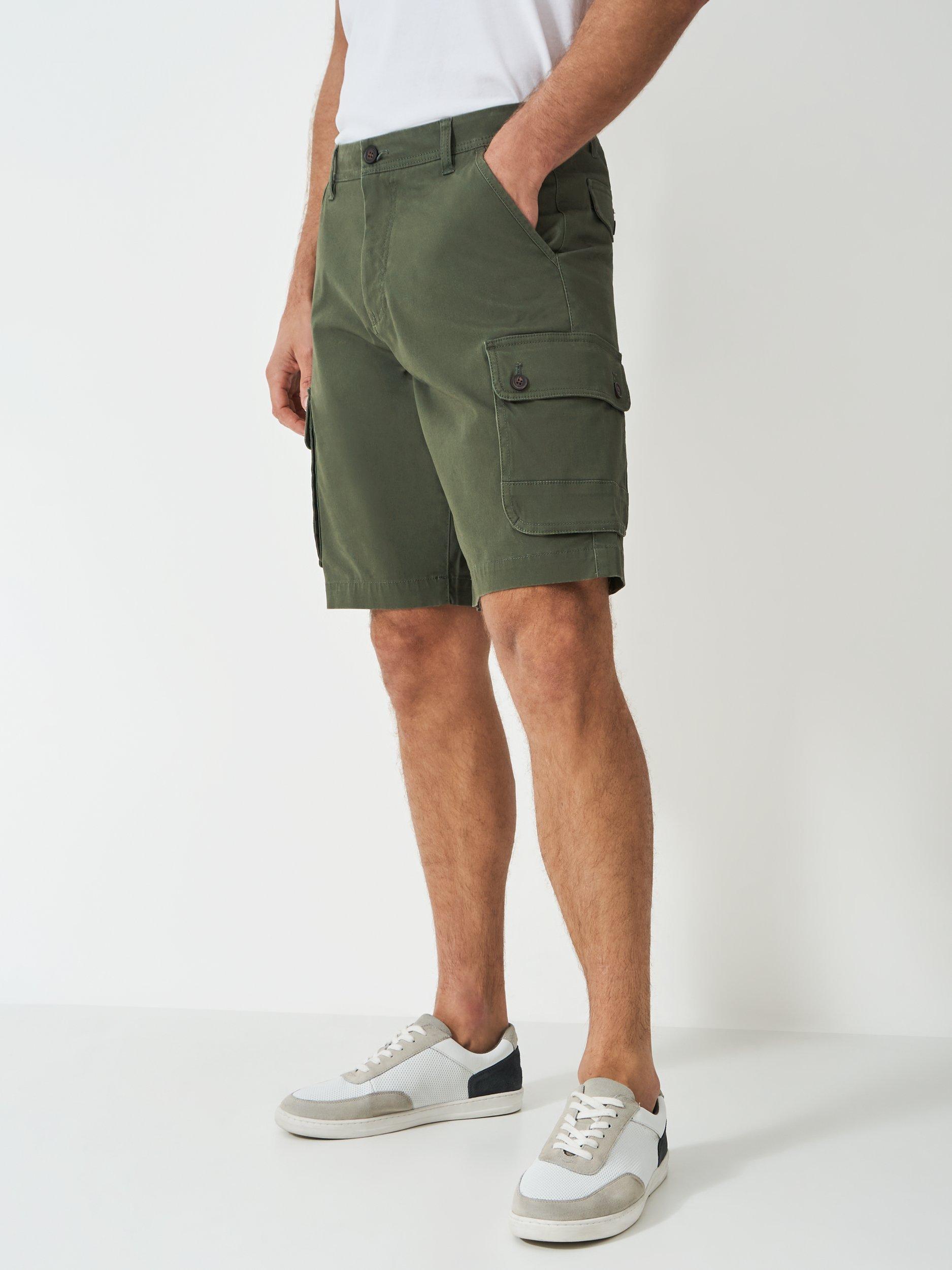 Product image 2 of 5, which shows Crew Clothing Cargo Shorts, Olive Green, 38