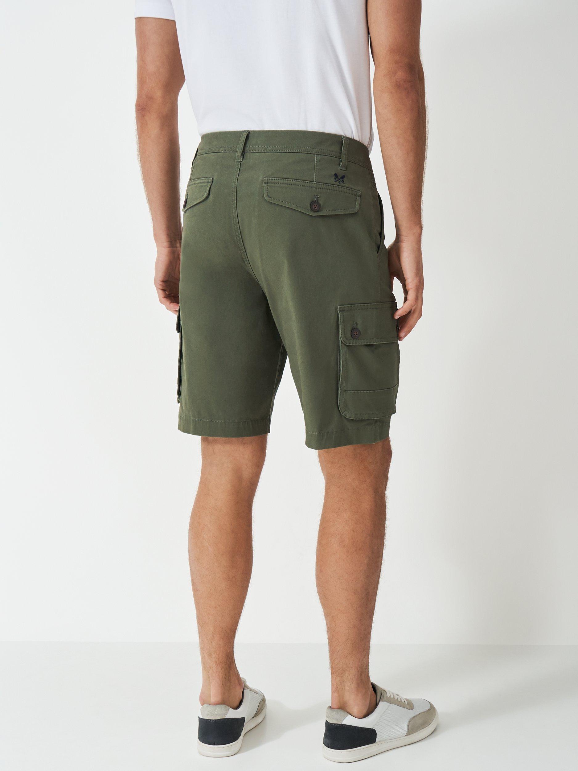 Product image 3 of 5, which shows Crew Clothing Cargo Shorts, Olive Green, 38