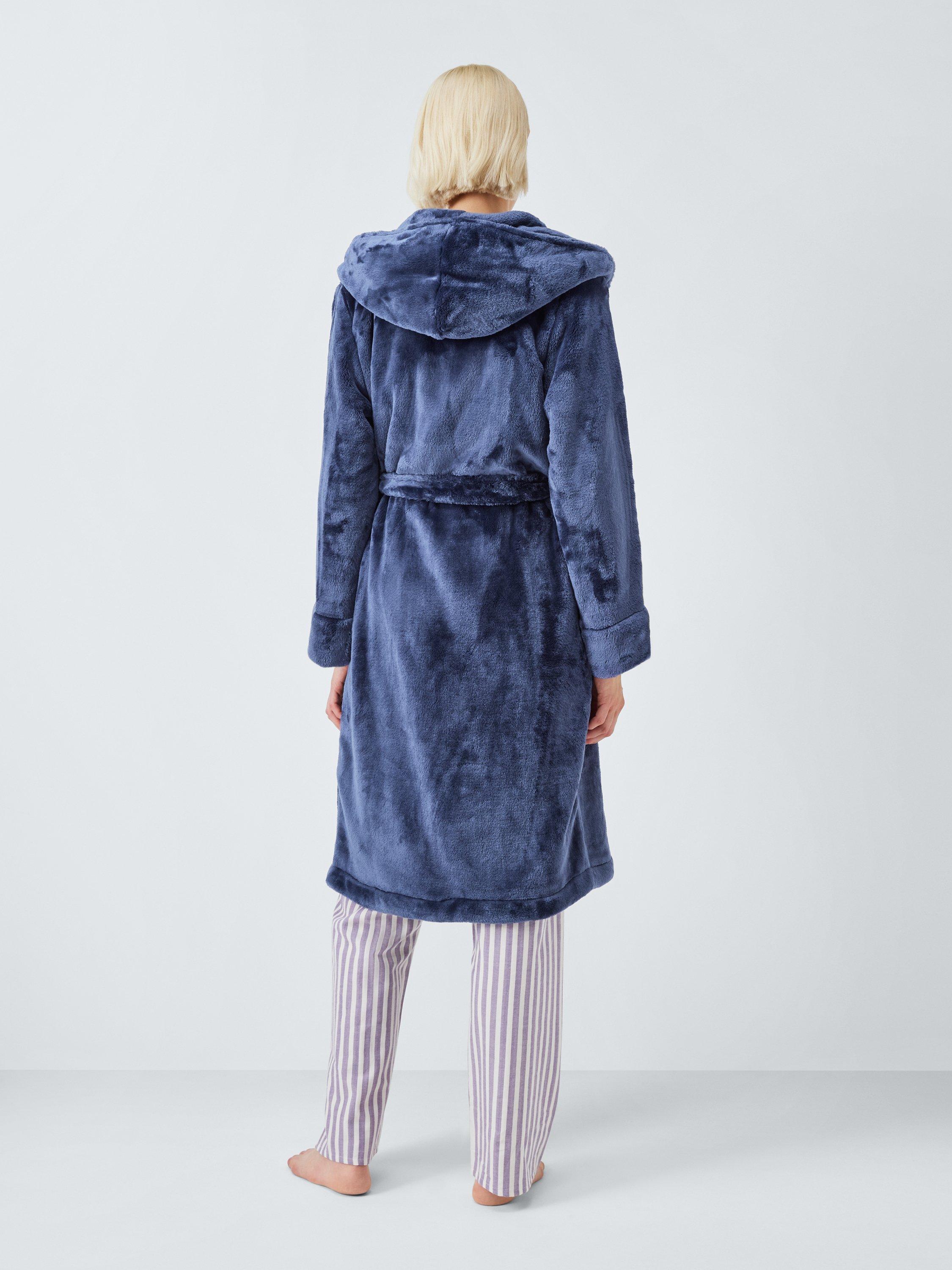Product image 2 of 7, which shows John Lewis Cece Fleece Dressing Gown, Crown Blue, S