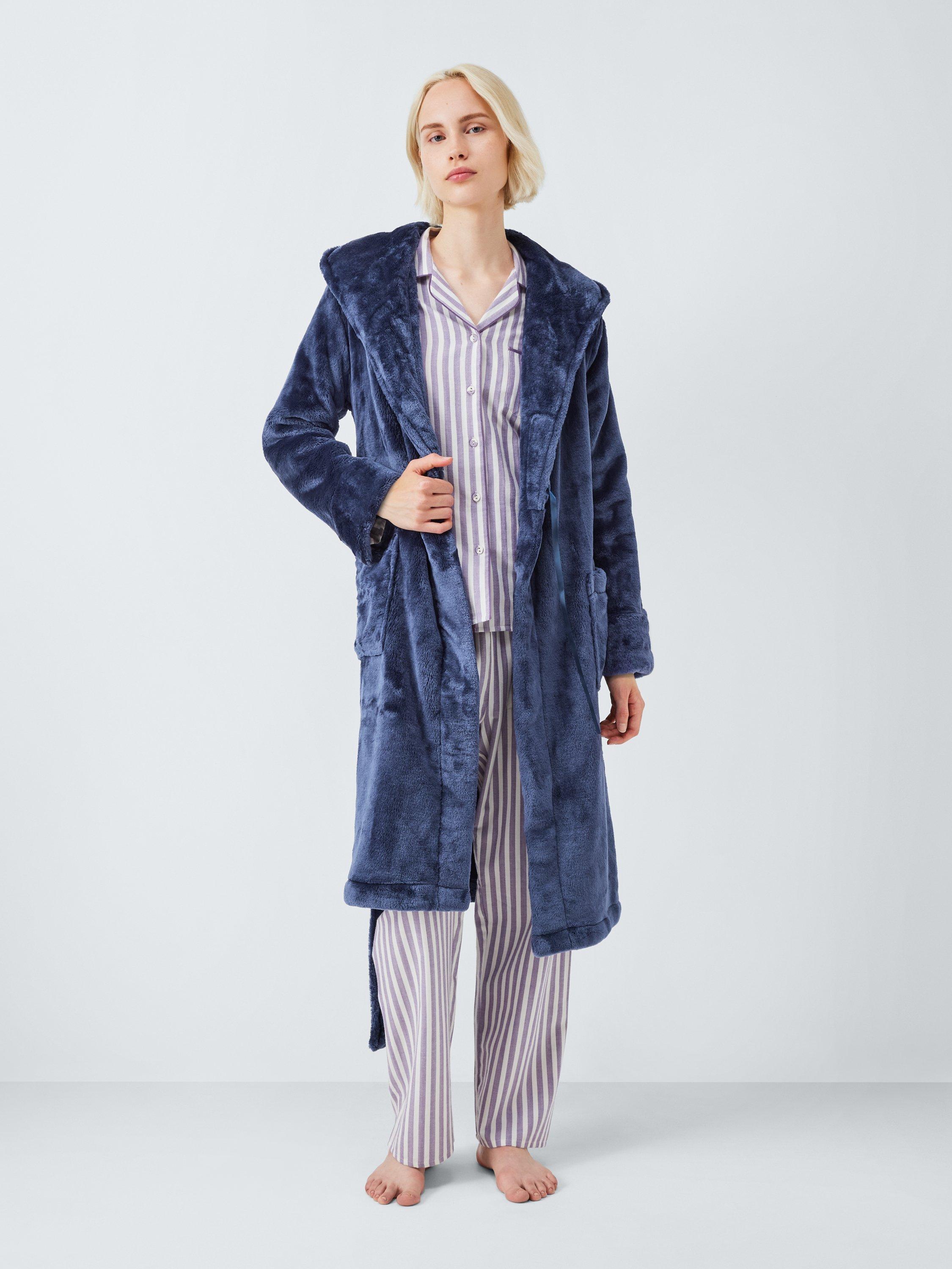 Product image 3 of 7, which shows John Lewis Cece Fleece Dressing Gown, Crown Blue, S