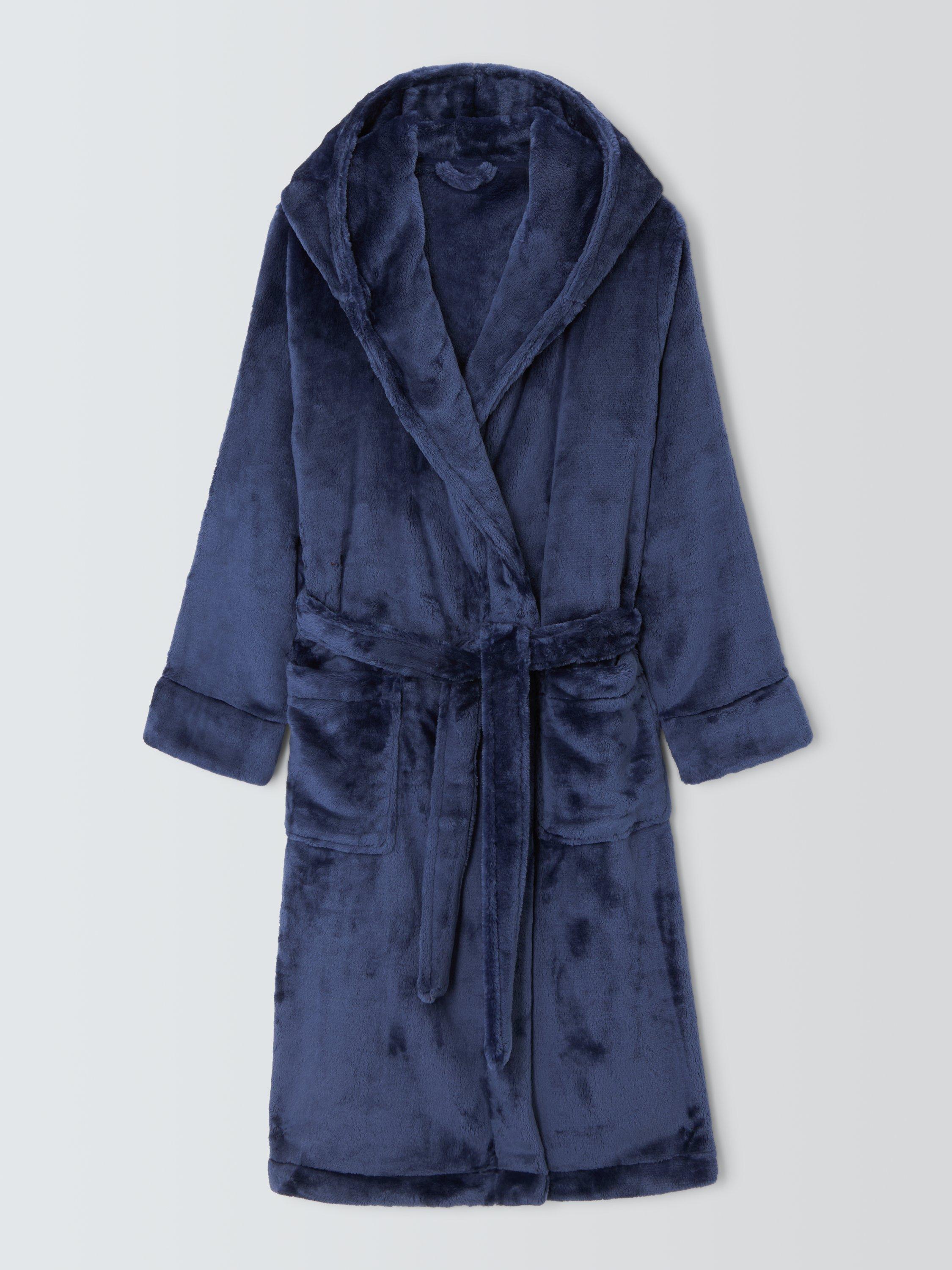 Product image 4 of 7, which shows John Lewis Cece Fleece Dressing Gown, Crown Blue, S