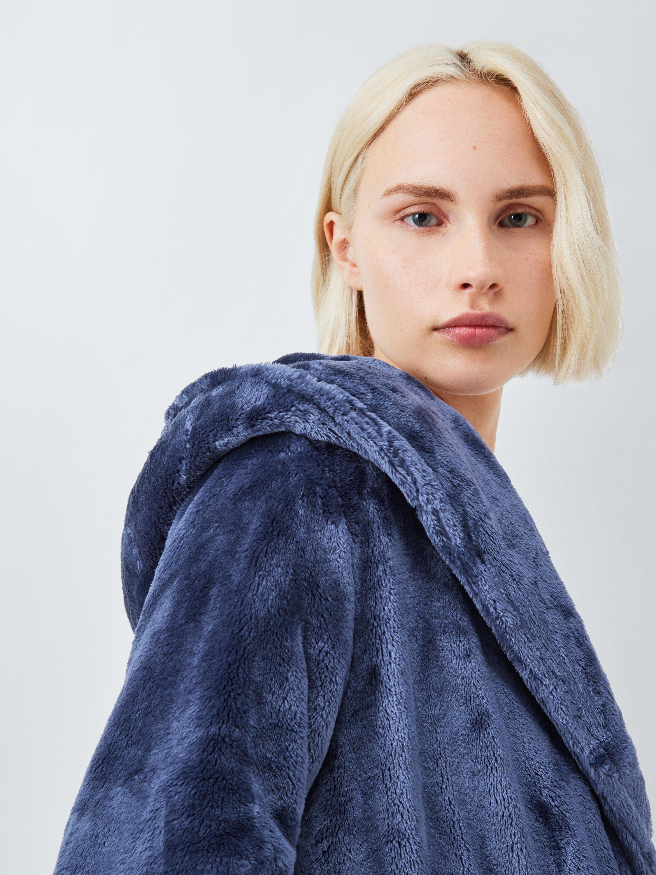 Product image 5 of 7, which shows John Lewis Cece Fleece Dressing Gown, Crown Blue, S