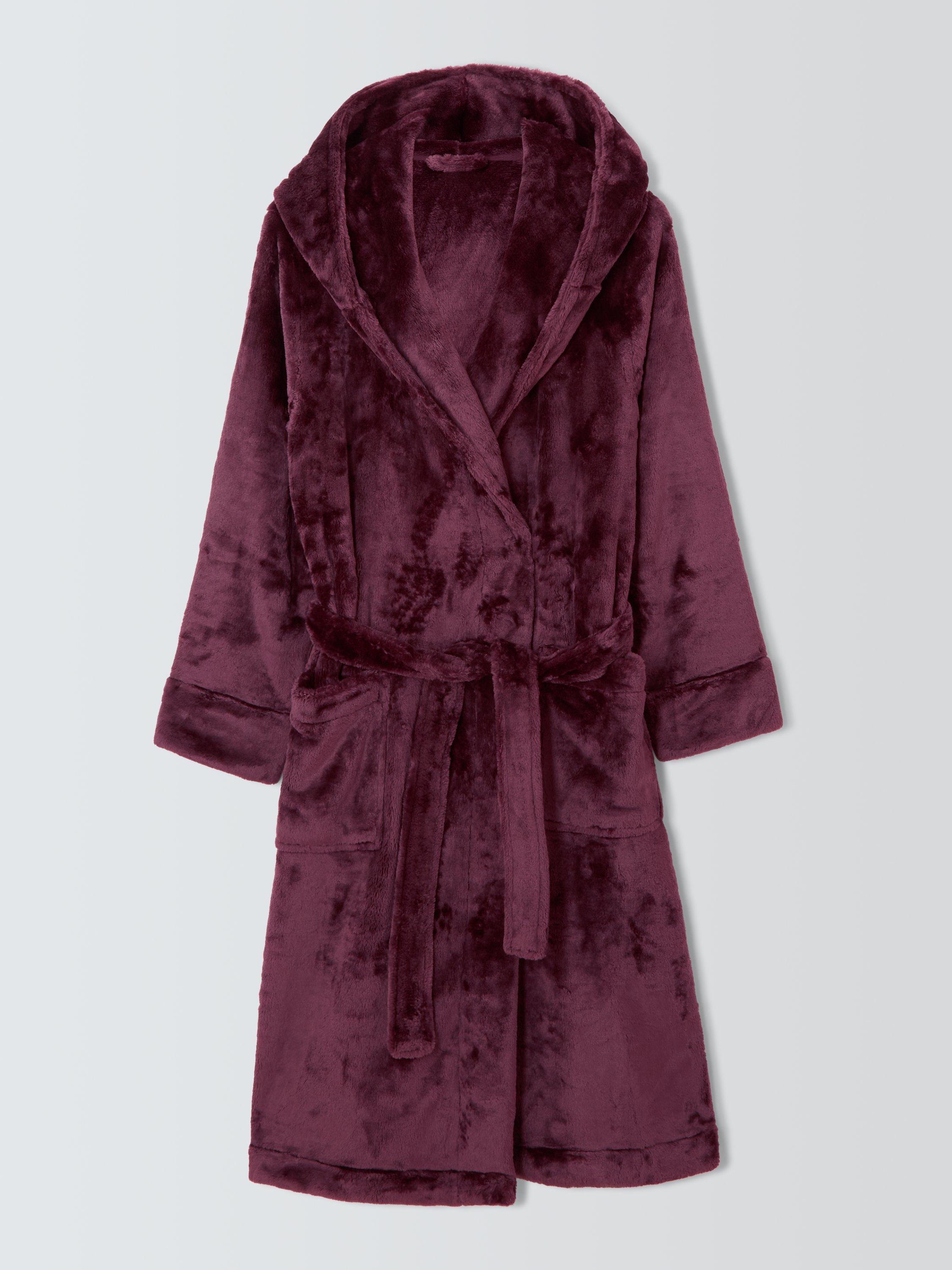 Product image 4 of 7, which shows John Lewis Cece Fleece Dressing Gown, Fig, S