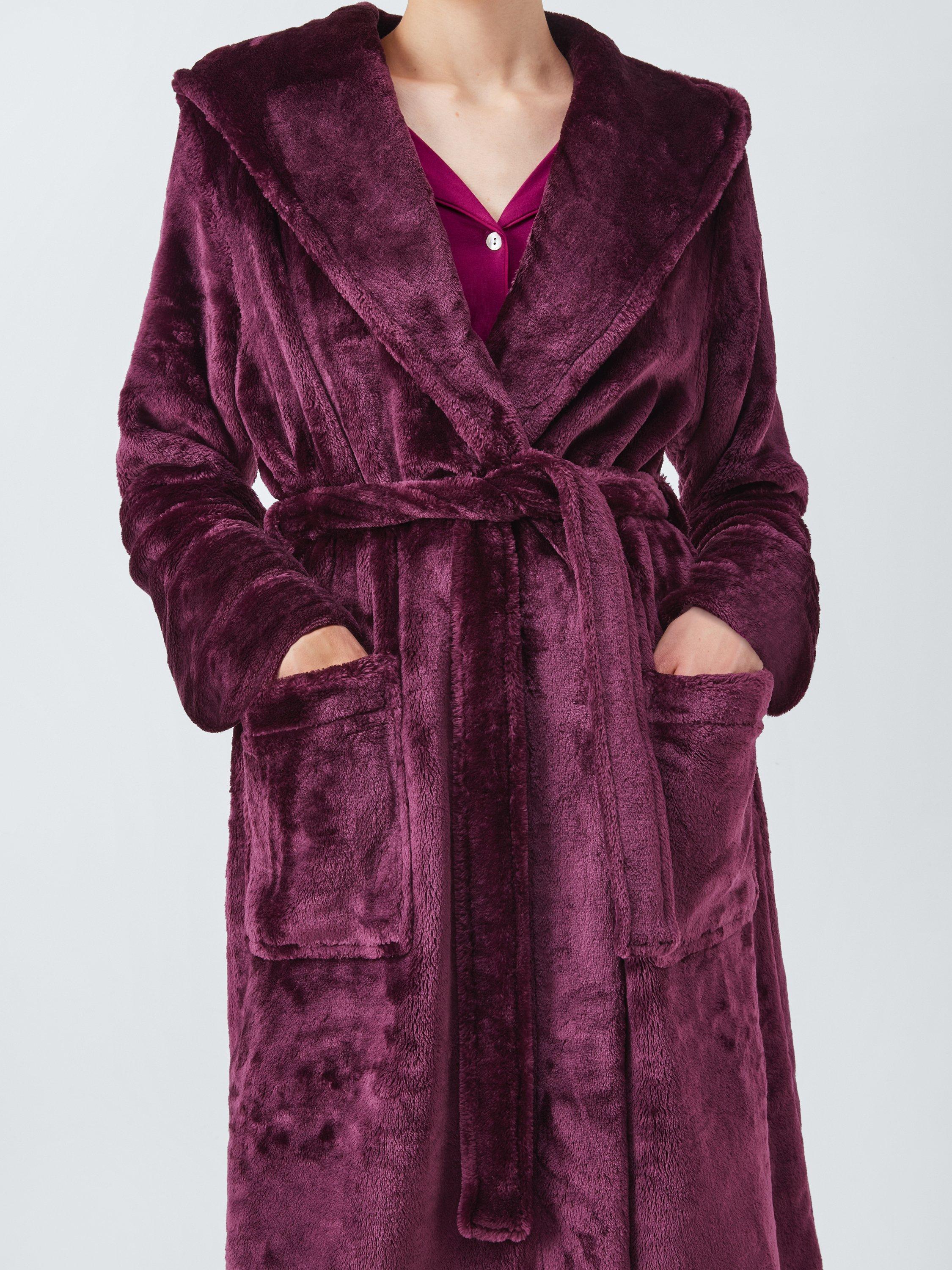 Product image 6 of 7, which shows John Lewis Cece Fleece Dressing Gown, Fig, S
