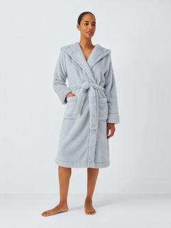 John Lewis Sparkle Faux Fur Dressing Gown, Light Grey, Light Grey