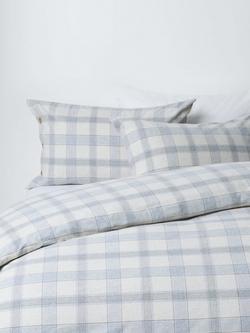John Lewis Oslo Brushed Cotton Check Bedding, Grey
