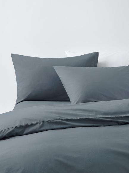 John Lewis Crisp & Fresh 400 Thread Count Organic Cotton Duvet Cover Set, Steel