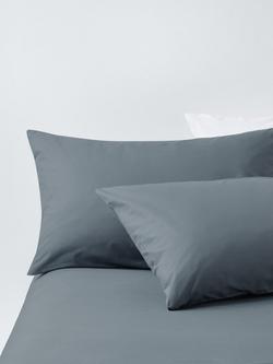 John Lewis Crisp & Fresh 400 Thread Count Organic Cotton Duvet Cover Set - view 2, Steel