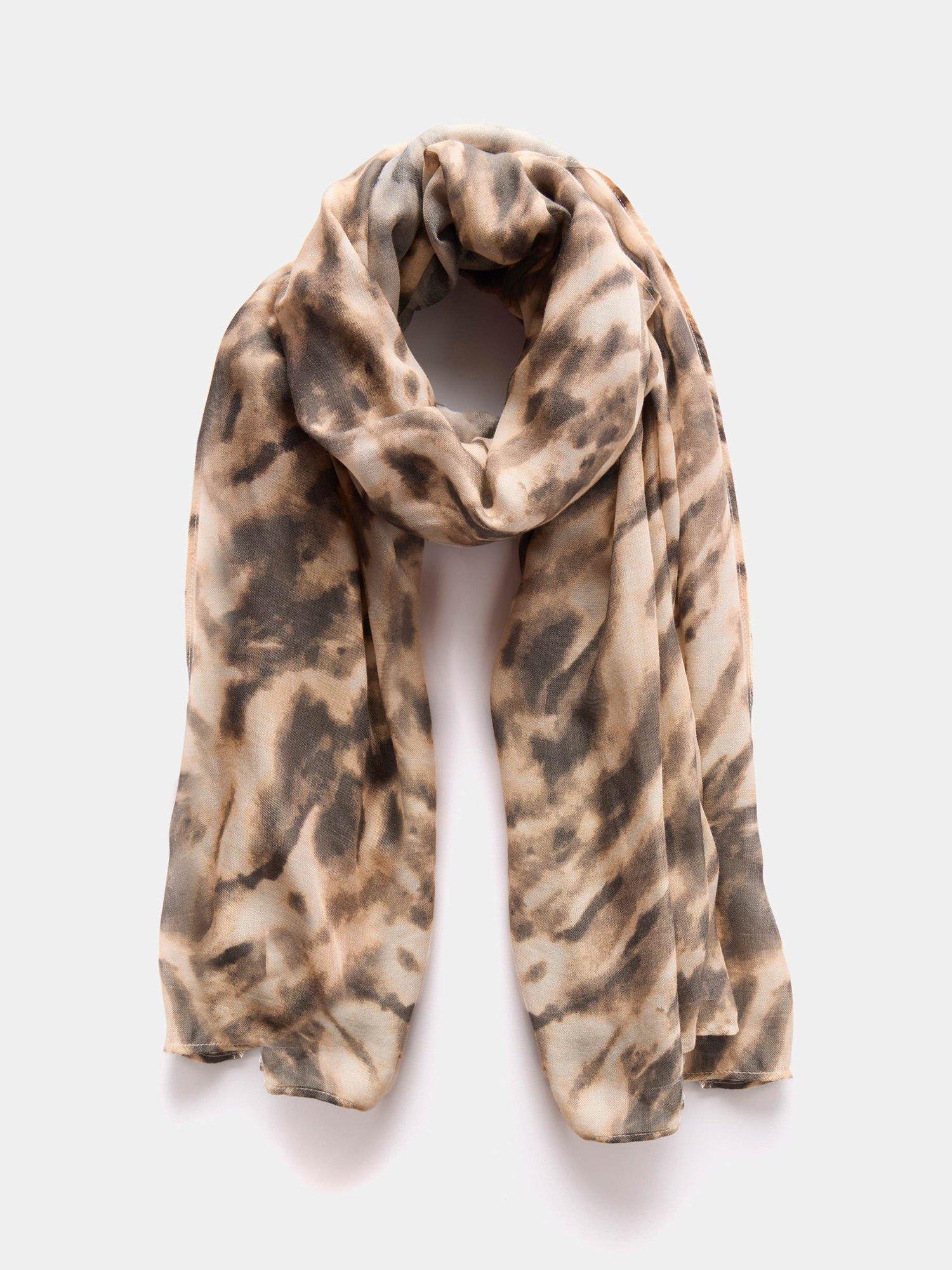 Product image 1 of 3, which shows Mint Velvet Animal Print Scarf, Camel