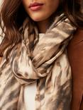Mint Velvet Animal Print Scarf, Camel