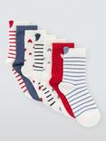 John Lewis Kids' Heart Ankle Socks, Pack of 7, White