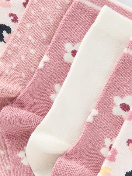 John Lewis Kids' Leopard Ankle Socks, Pink - view 2, Pink