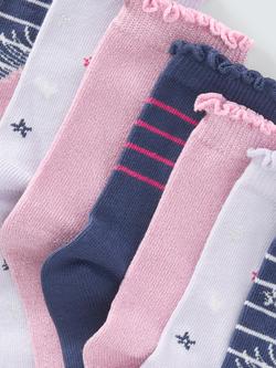 John Lewis Kids' Unicorn Ankle Socks, Pack of 7, Lilac - view 2, Lilac