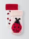 John Lewis Baby Ladybug Rattle Socks, Pink