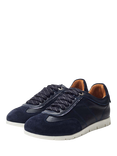 Moda in Pelle Avrel Leather Lace Up Trainers, Navy