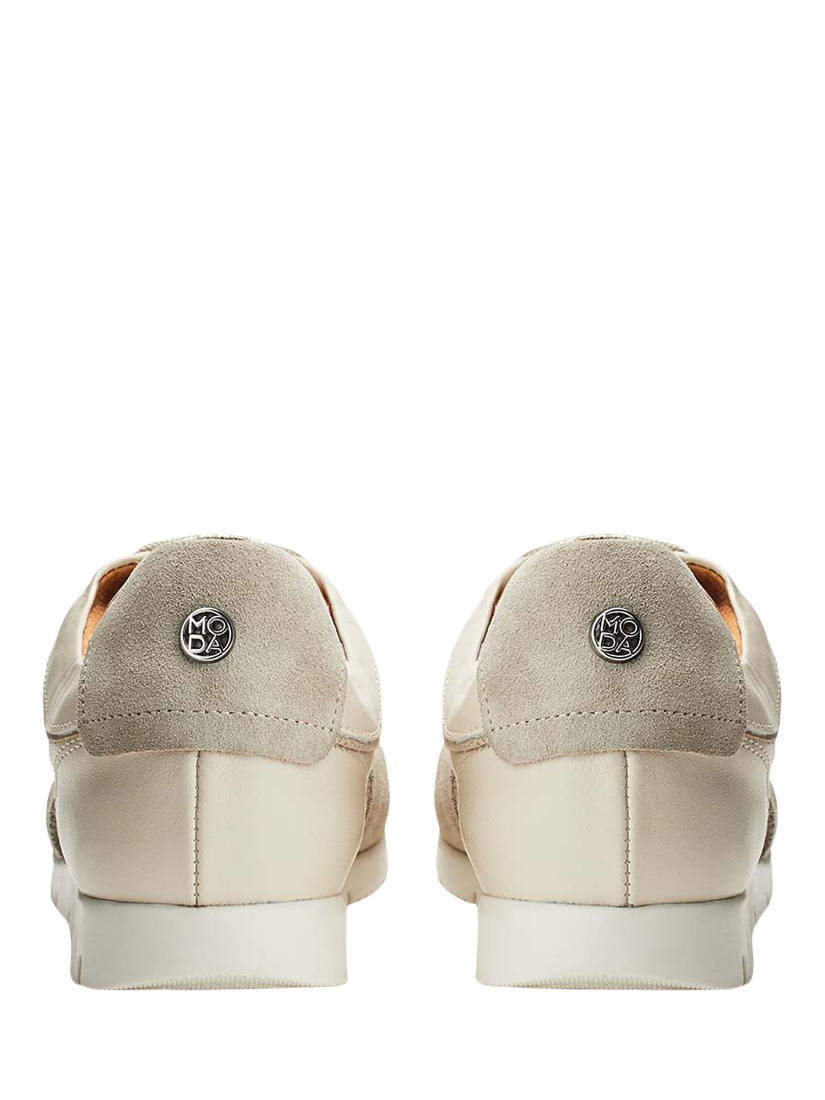 Product image 3 of 4, which shows Moda in Pelle Avrel Leather Lace Up Trainers, Off White, 4