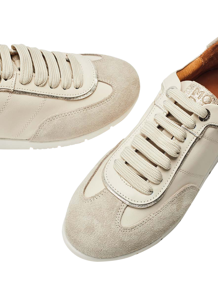 Product image 4 of 4, which shows Moda in Pelle Avrel Leather Lace Up Trainers, Off White, 4