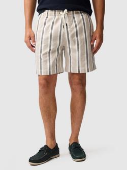 Rodd & Gunn Wingfield Stripe Cotton Linen Resort Shorts, Fog, Fog