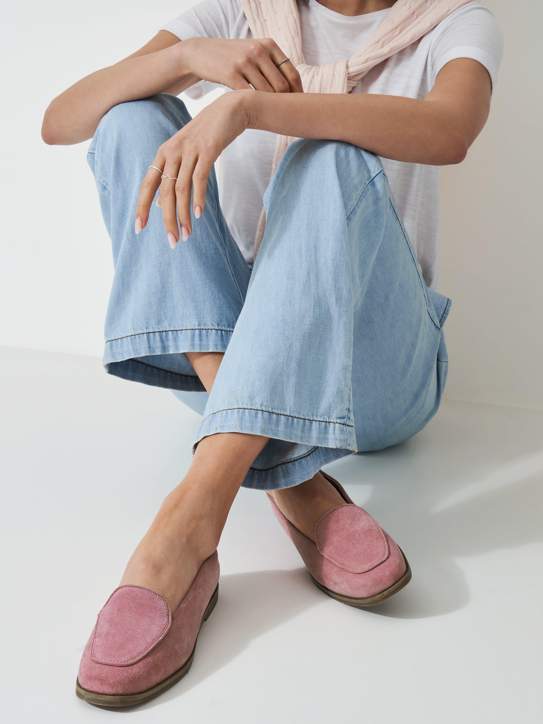Product image 3 of 4, which shows Crew Clothing Suede Loafer Mules, Rose Pink, 8