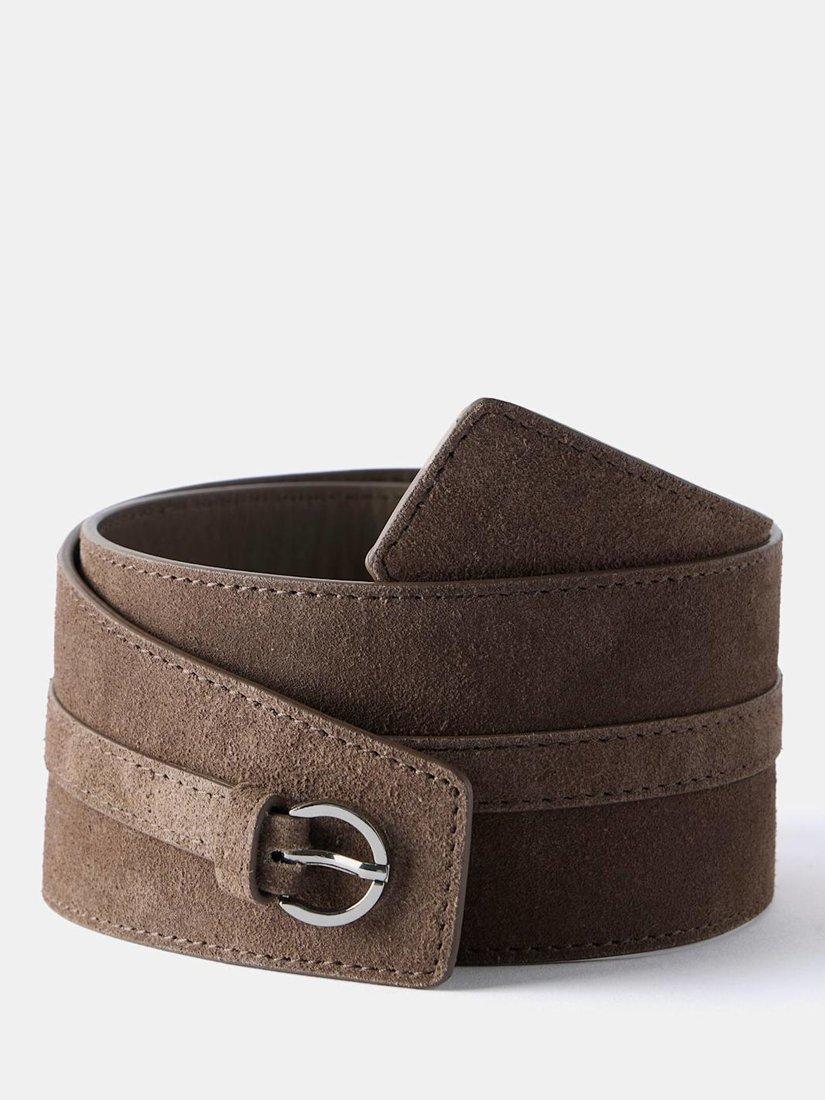 Product image 1 of 11, which shows Mint Velvet Suede Waist Belt, Brown Multi Brown, L