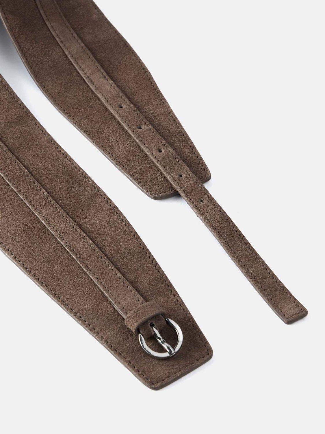 Product image 4 of 11, which shows Mint Velvet Suede Waist Belt, Brown Multi Brown, L
