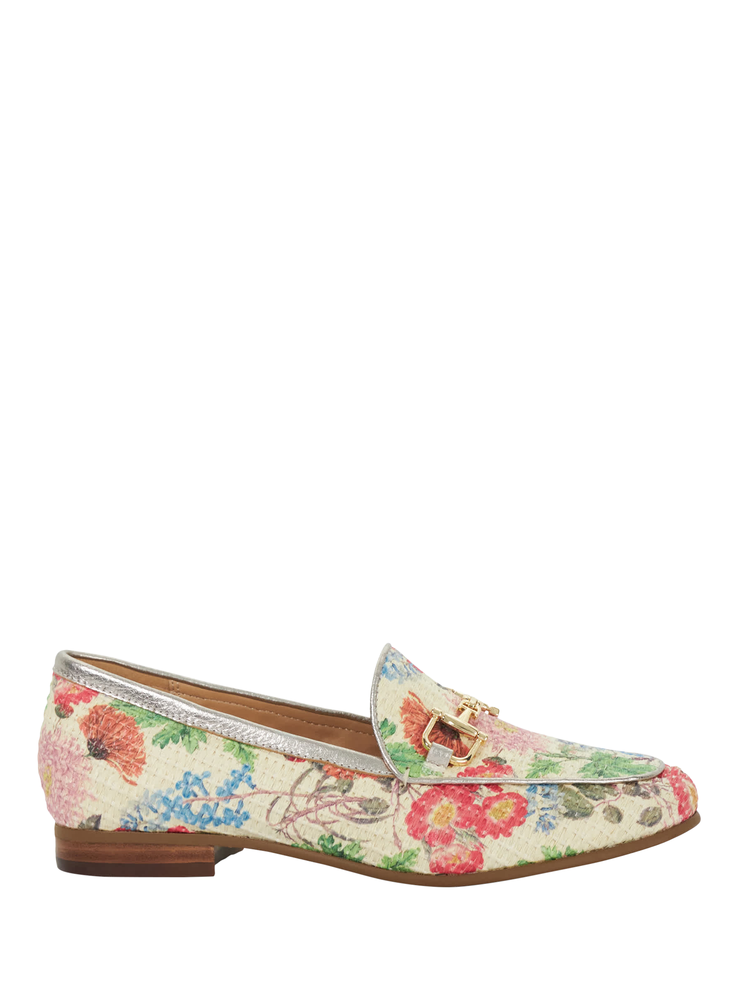 Product image 1 of 5, which shows Dune London Glair Raffia Loafers, Multi, EU38