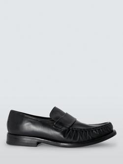 John Lewis Everly Leather Loafers, Black, Black