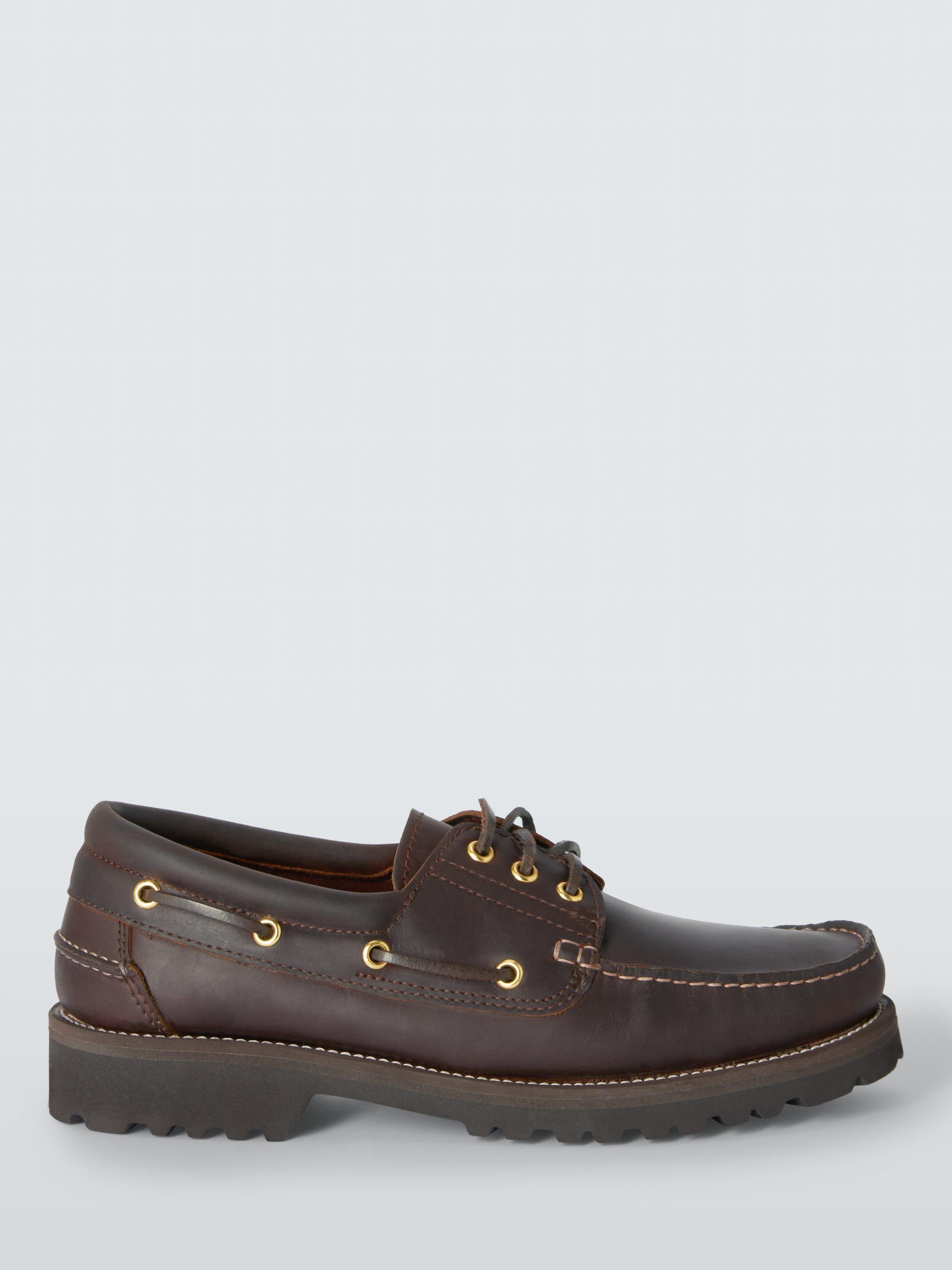 Product image 1 of 4, which shows John Lewis Leather Boat Shoes, Brown, 7