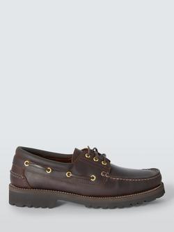 John Lewis Leather Boat Shoes, Brown