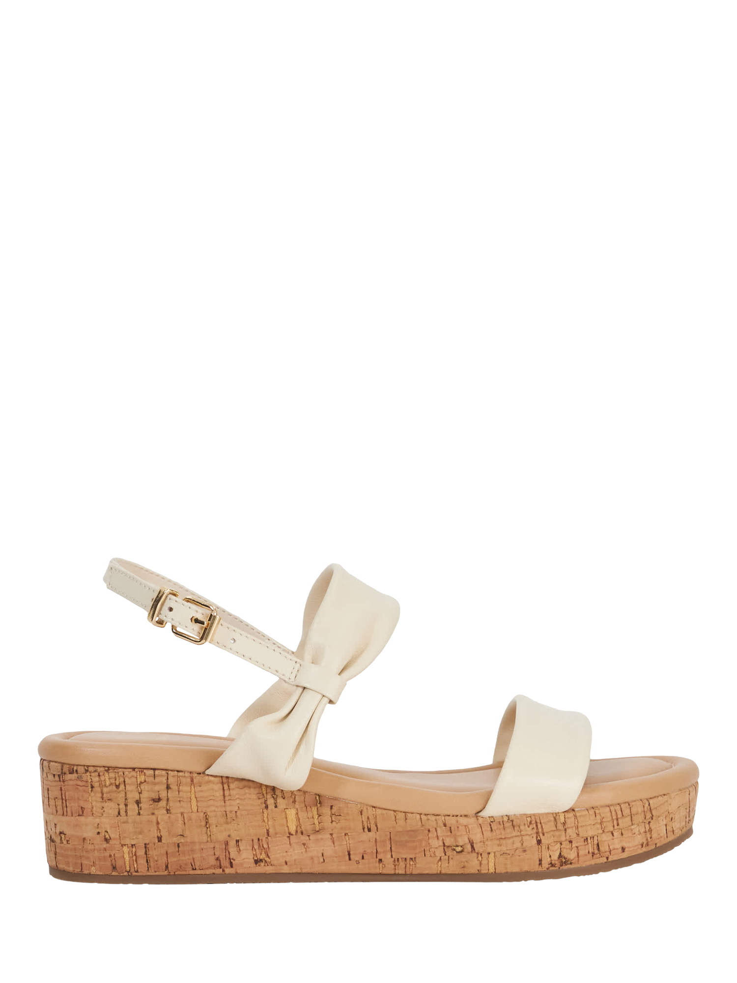 Product image 1 of 6, which shows Dune London Laliz Leather Flatform Sandals, Ecru, EU37
