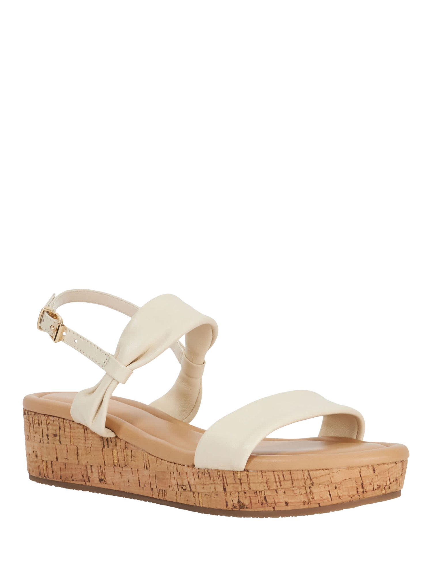 Product image 4 of 6, which shows Dune London Laliz Leather Flatform Sandals, Ecru, EU37