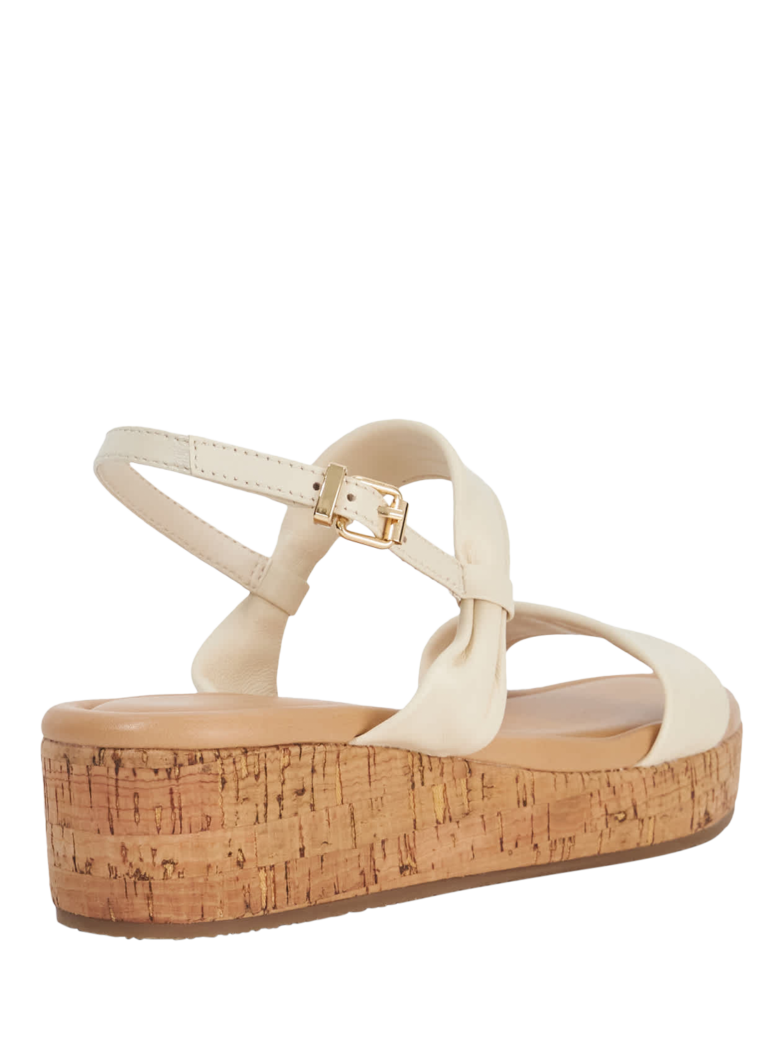 Product image 5 of 6, which shows Dune London Laliz Leather Flatform Sandals, Ecru, EU37