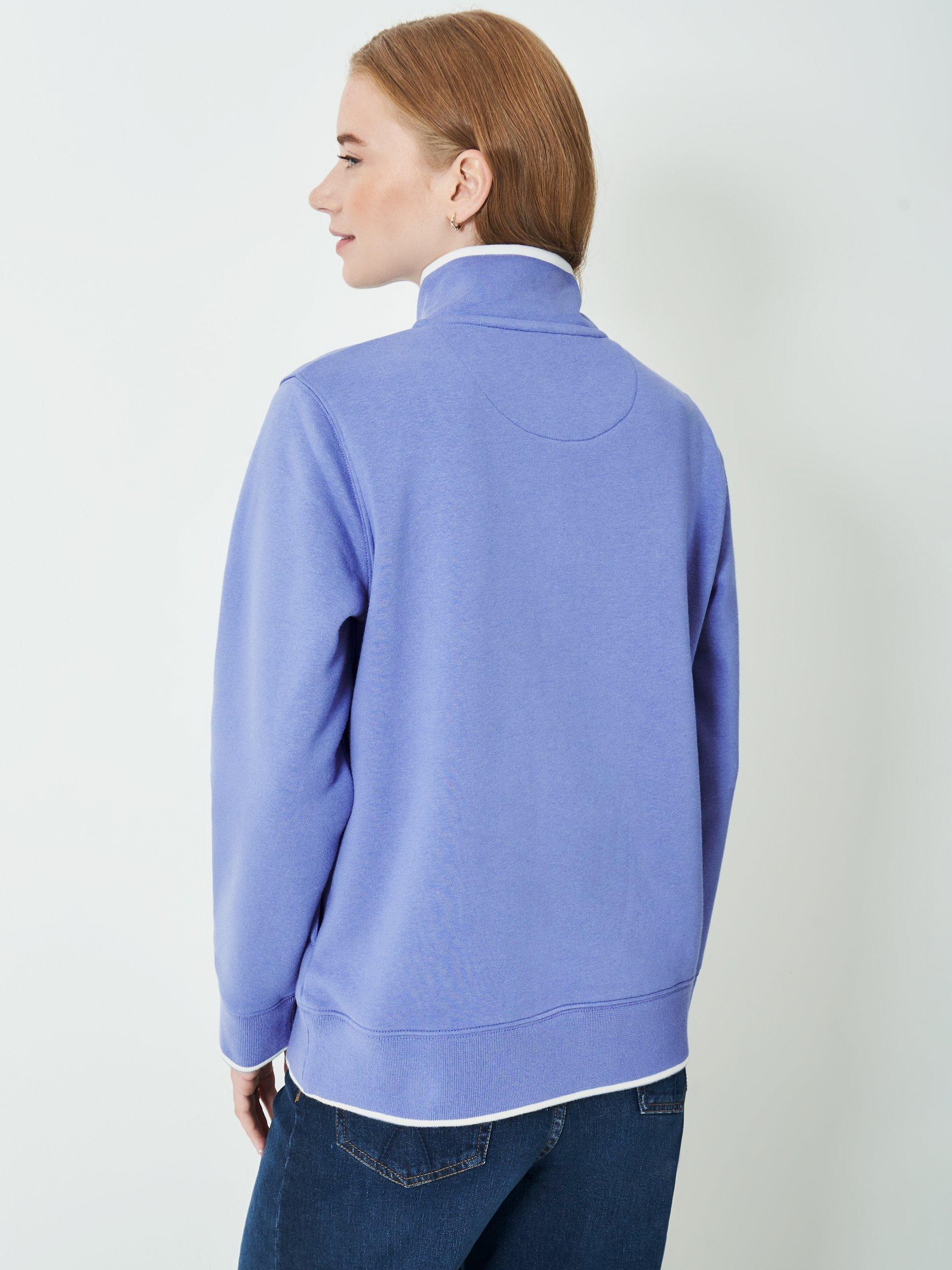 Product image 3 of 5, which shows Crew Clothing Half Zip Jersey Sweatshirt, Light Blue, 6