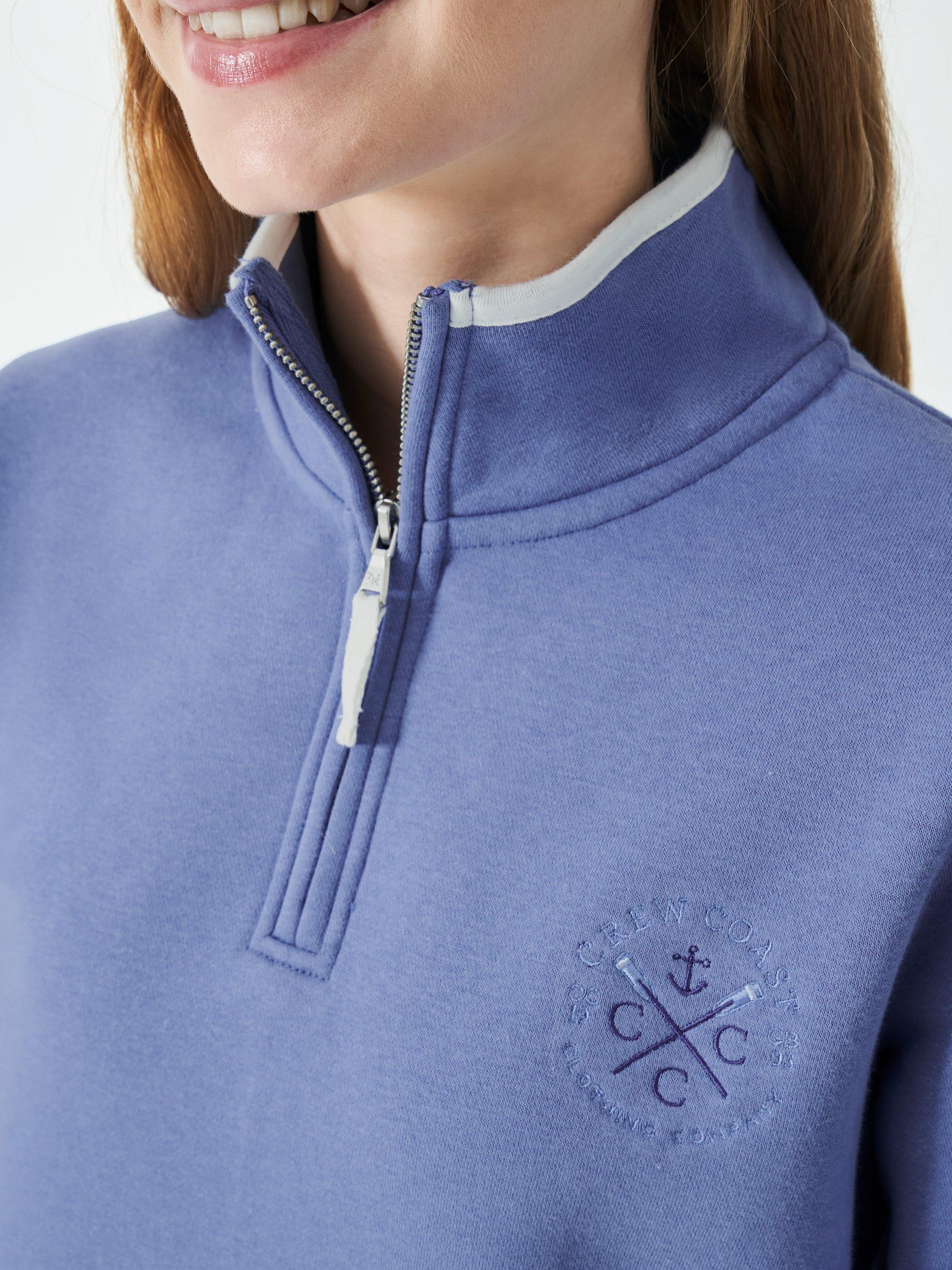 Product image 4 of 5, which shows Crew Clothing Half Zip Jersey Sweatshirt, Light Blue, 6