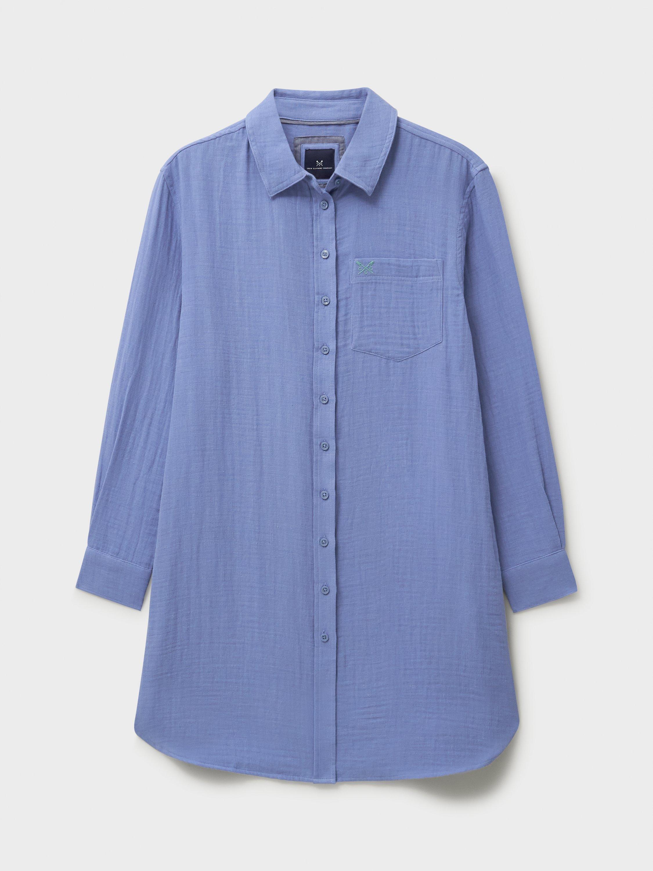 Product image 5 of 5, which shows Crew Clothing Rae Double Cloth Shirt Dress, Light Blue, 6