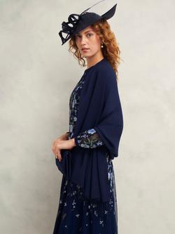 Hobbs Matilda Fringe Trim Scarf, Midnight - view 2, Midnight