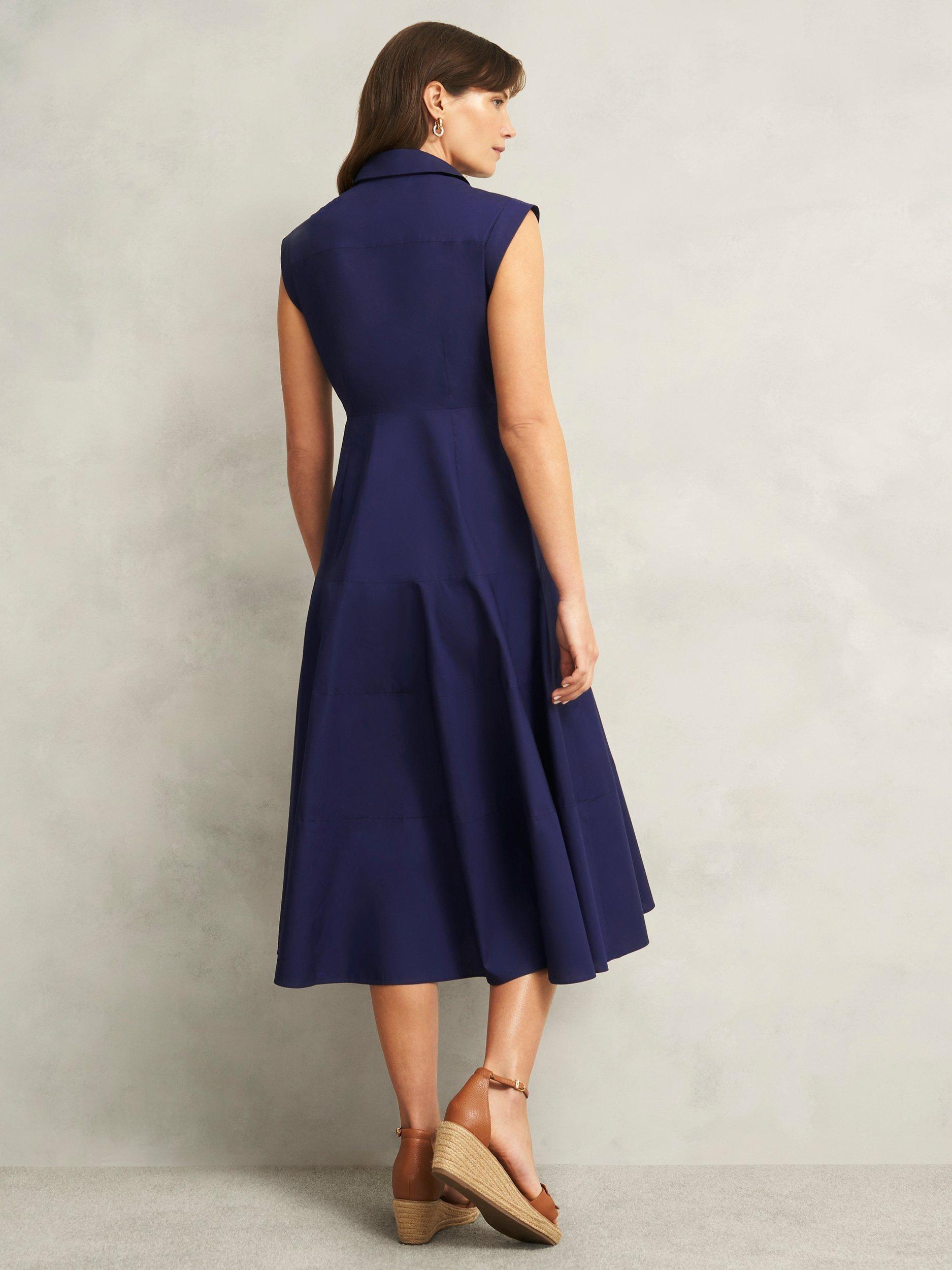 Product image 2 of 4, which shows Hobbs Petite Lilah Sleeveless Dress, Rich Navy Blue, 14