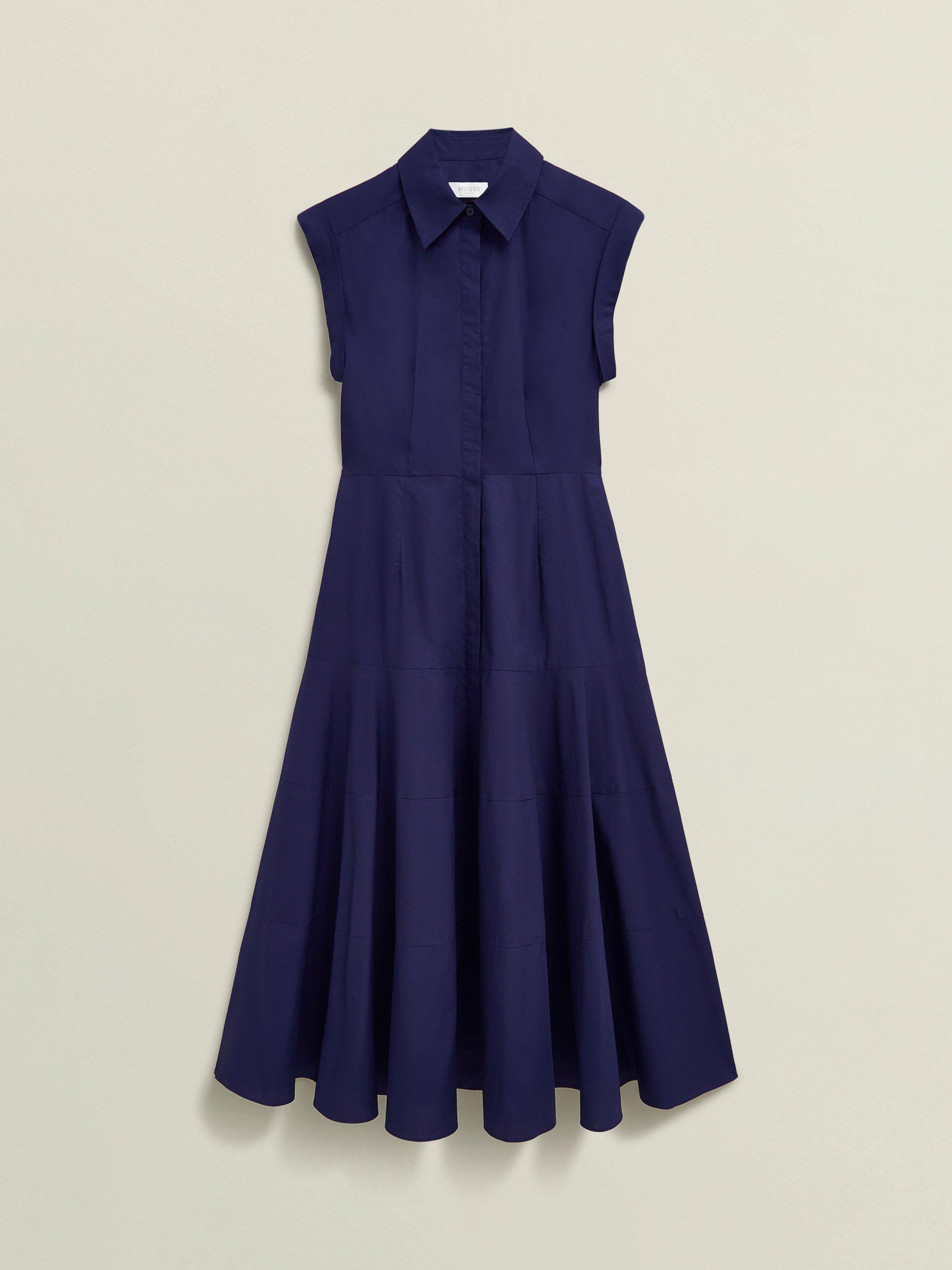 Product image 4 of 4, which shows Hobbs Petite Lilah Sleeveless Dress, Rich Navy Blue, 14