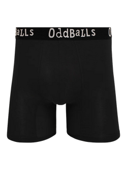OddBalls Plain Bamboo Boxer Shorts, Black, Black