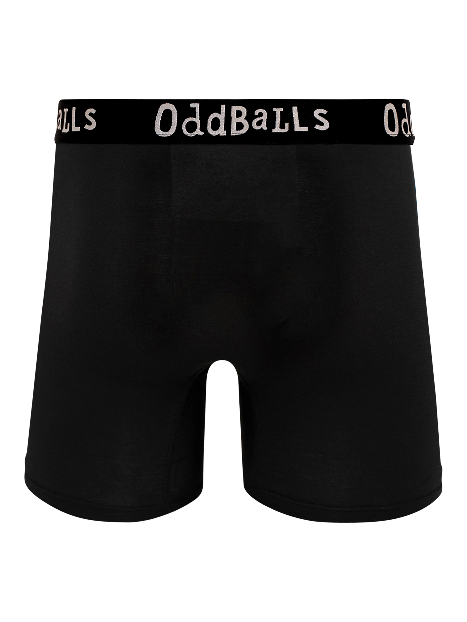 Product image 2 of 6, which shows OddBalls Plain Bamboo Boxer Shorts, Black, XXS