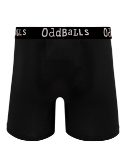 OddBalls Plain Bamboo Boxer Shorts, Black - view 2, Black