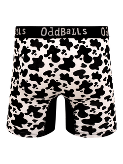 OddBalls Fat Cow Bamboo Boxer Shorts, Black/White - view 2, Black/White