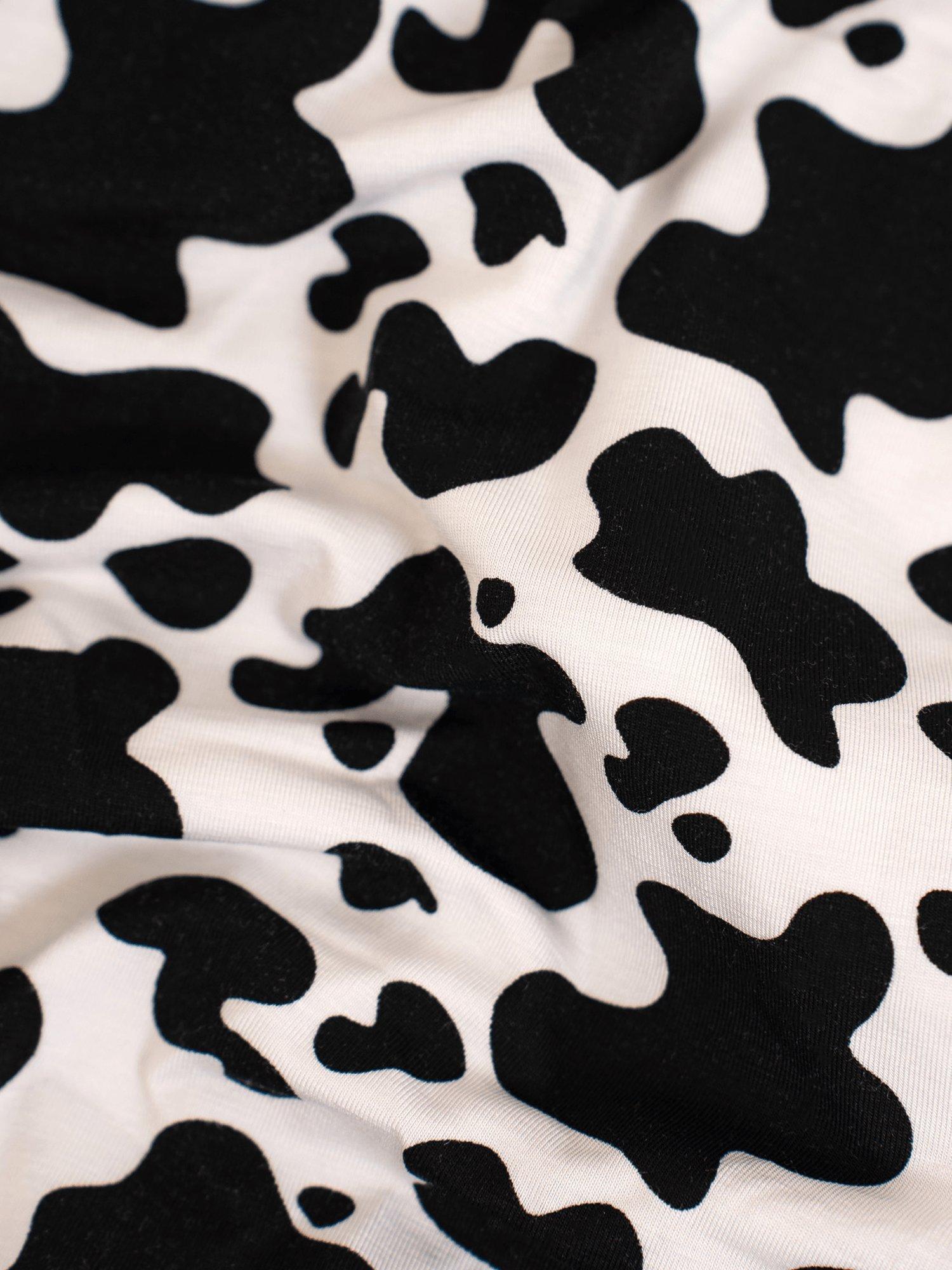 Product image 6 of 6, which shows OddBalls Fat Cow Bamboo Boxer Shorts, Black/White, XXS