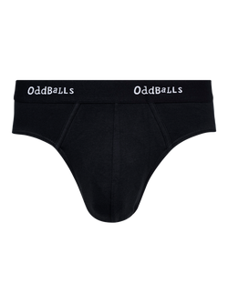 OddBalls Plain Briefs, Black, Black