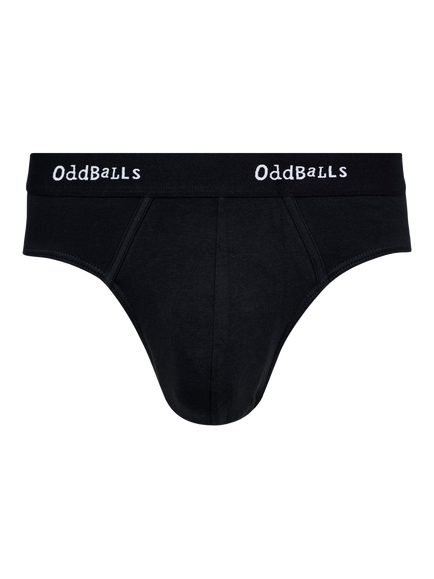 OddBalls Plain Briefs, Black, Black