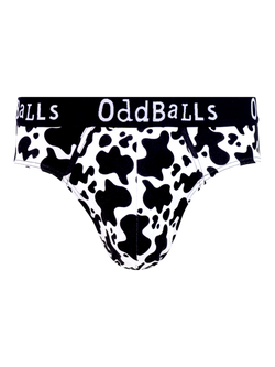 OddBalls Fat Cow Briefs, Black/White, Black/White